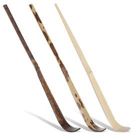 3 Pcs Matcha Spoon, Bamboo Matcha Scoop Japanese Chashaku Hooked Tea Leaf Sticks Tea Whisk Scooping Spoon for Traditional Japanese-Tea-Ceremony Spices Condiments Coffee Powder