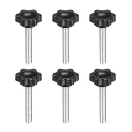 sourcing map Clamping Screw Knobs Plum Hexagonal Handles Star Knob M6 × 50 mm Male Thread Pack of 6