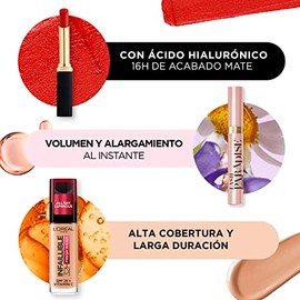LOreal Paris, Kit Mascara Lash Paradise Waterproof  Color Riche Tono 346  Base Infalible Tono 200 - Producto Original de Alta Calidad, Entrega Rápida 