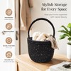 Prudance Small Woven Cotton Basket with Sparkly Gold Sequins, 6"x5",Black