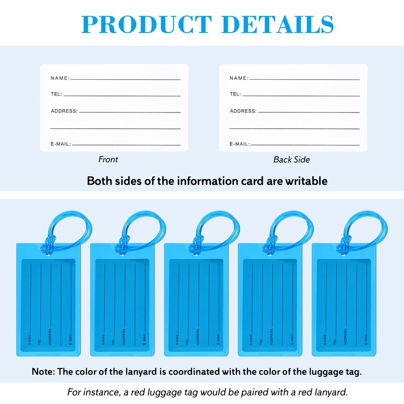 50 Pack Luggage Tags Suitcases PVC Travel Bag & Baggage