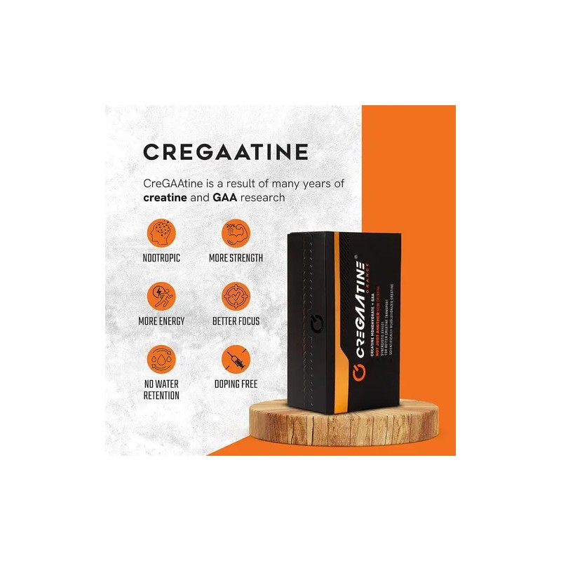 Cregaatine Micronized Creatine Monohydrate + Gaa, 60 Sachets