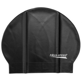 Aqua Speed Badekappe Damen Herren | Schwimmhaube | Schwimmkappe | Bademütze dünn | Badehaube | Schwimmmütze wasserdicht | Schwarz 07 | Soft Latex