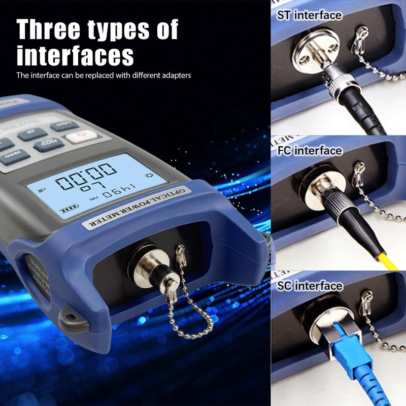 Flylin Fiber Optical Power Meter, Handheld Cable Tester with Visual