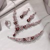 EVER FAITH Rhinestone Crystal Wedding Flowers Wave Teardrop Necklace Earrings
