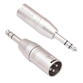 Smithok 2 Pack 1/4" TRS to XLR Adapter, Balanced Quarter Inch 6.35mm Male to XLR Male Adapters