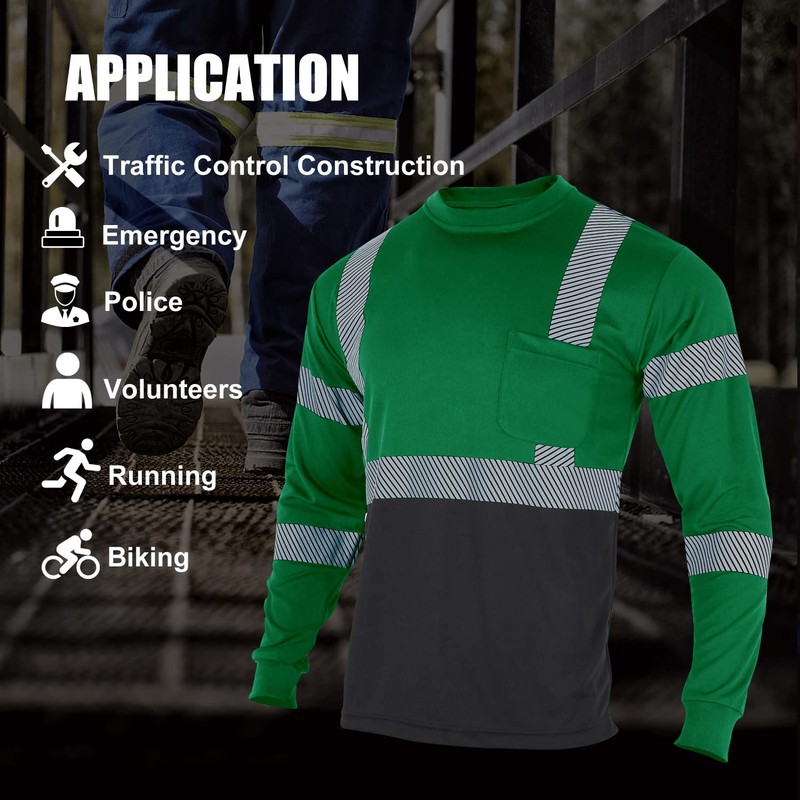 FONIRRA Safety Shirts for Men High Visibility Reflective ANSI Class