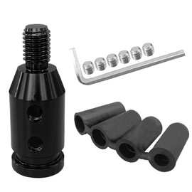 LHDOS Universal Car Gear Shift Knob Adapter, M10x1.5 Aluminum Alloy Gear Stick Connector Car Shifter Adapter, Gear Shift Adapter Shifter Knob Boot Retainer for Non-Threaded Manual Shifters (Black)
