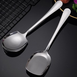 Komoke 2 Pieces Serving Spoons Stainless Steel Large - Dishwasher Safe Salad Spoon & Soup Ladle, 20.8 cm Long Spoon, Serving Spoon, Salad Servers Stainless Steel, Ladle, for Restaurant, Kitchen