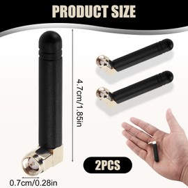 Mini Dual Band WiFi Antenna, 824MHz 1710MHz 3dBi RP SMA Male Right Angle Connector Compatible with Network Routers Video Surveillance FPV Drones USB Adapters Wireless Network Router WiFi (2 Pack)