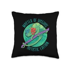 Master of Disguise Masking Autism Awareness Month Autistic Throw Pillow