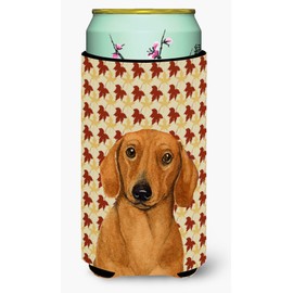 Caroline's Treasures LH9087TBC Dachshund Fall Leaves Portrait Tall Boy Hugger Can Cooler Sleeve Hugger Machine Washable Drink Sleeve Hugger Collapsible Insulator Beverage Insulated Holder
