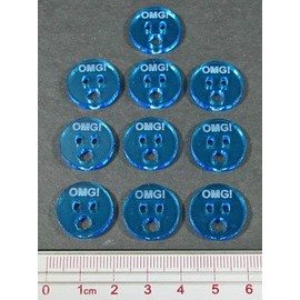 LITKO OMG Tokens, Fluorescent Blue (10)