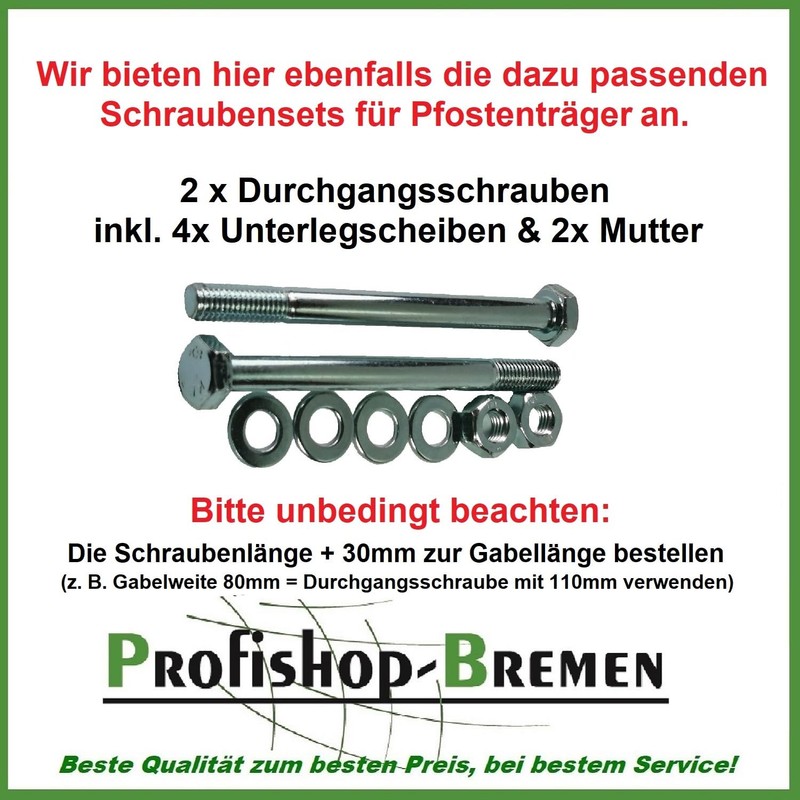 U-post support for embedding in concrete/hot-dip galvanised/T-dolle steel pin length