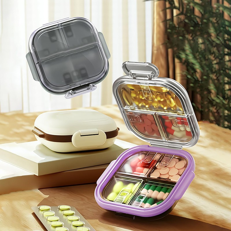 MURRI&MURRDI Pocket Pill Case Box, Pill Dispenser 7 Compartments, Weekly