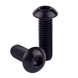 VAMUOEFL 8-32 x 1/2" Button Head Socket Cap Bolts Screws (1/4" to 2" Available), 304 Stainless Steel 18-8, Black Exterior Finish, Allen Hex Drive, Fully Thread, 30Pcs