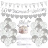 60 Wedding Anniversary Decorations 60 Silver Wedding Banner Balloons Happy