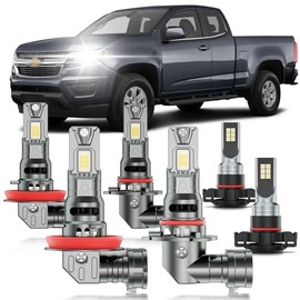 HUOKEDS for Chevy Colorado 2013-2022 Fog Lights Bulbs Combo, 6pcs Super Bright White Multi Beam Fog Lights Blubs Package, 1:1 as Stock Size, Plug and Play