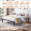 VECELO Queen Size Bed Frame/Quick Lock No Screws Metal Platform/Mattress