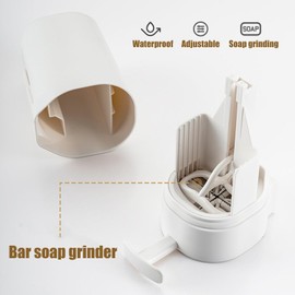 Bar Soap Grinder Dispenser, Wall Mounted Adjustable Powder Dispensing Bar Soap Shaver, Soap Container for Home Kitchen Bathroom