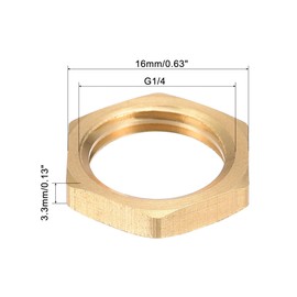 sourcing map G1/4 Lock Nut, Hex Brass Female Locknut for Plumbing 12pcs