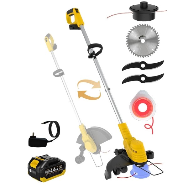 Ttottos 20000 RPM(4.0AhX1) Weed Wacker Cordless,Dual-
