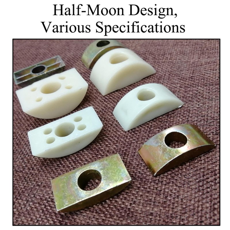 10 Pcs Half Moon Nuts, M6 Nylon Furniture Connector Nuts