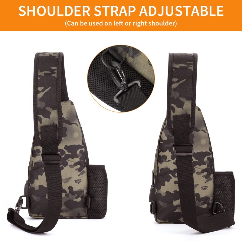 HUNTVP Tactical Military Chest Bag Molle Crossbody Shoulder Sling Pack