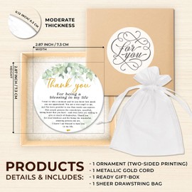 ZAGKOO Thank You Gifts for Women, Men - Boss Day Gifts for Her, Him - Appreciation Gifts for Friend, Work Bestie, Teacher, Nurse - Being A Blessing Ceramic Ornament Keepsake Christmas Decoration