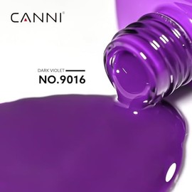 CANNI - Esmalte de uñas en gel morado oscuro, 1 pieza, Alto brillo