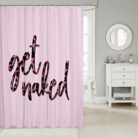 jejeloiu Pink Leopard Bathroom Accessories Get Naked Shower Curtain for Bathroom Decor for Kids Boys Girls Teens Modern Urban Cheetah Simple Bath Curtain 72"x72" Waterproof Polyester Fabric