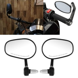 Espejo retrovisor para motocicleta, 2 uds., Espejos retrovisores para motocicleta, vista trasera universal, manillar de 7/8 pulgadas 22 mm, aleación de aluminio CNC