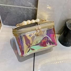 Kamnik Toiletry Bag for Women Men, Waterproof Makeup Cosmetic Bag Travel Organizer Travel Bag Large Capacity Tote Bag Handbag (Gold)