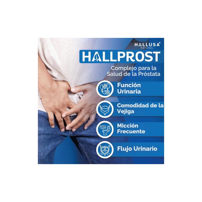Hallusa Natural HALLPROST Próstata Inflamada Prostatitis Pastillas para la próstata,