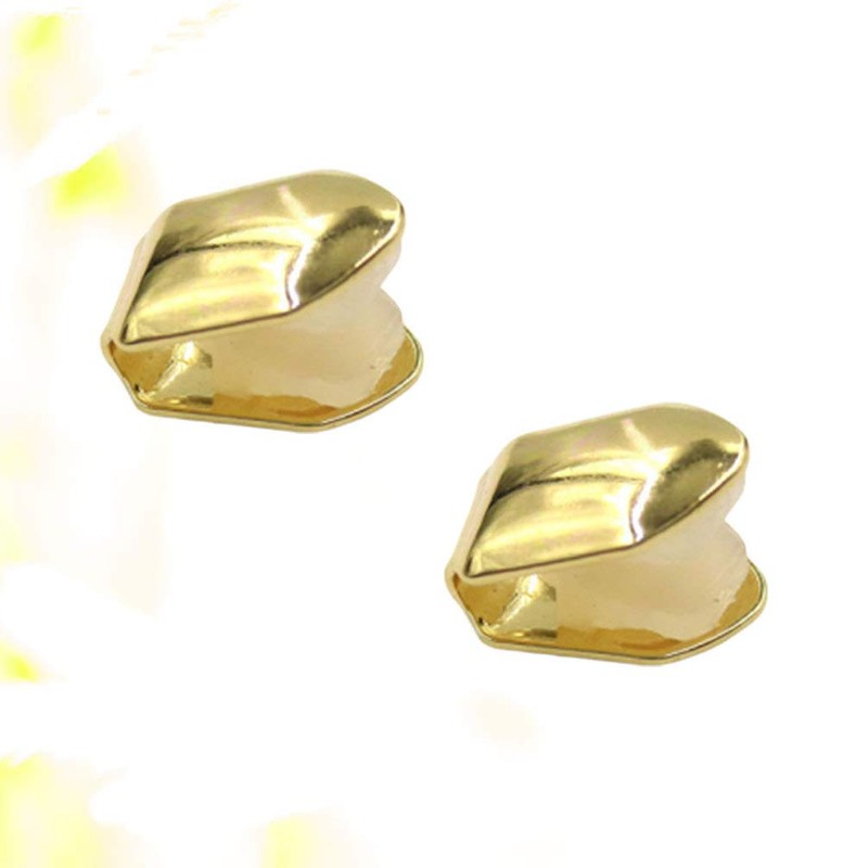 2Pcs Gold Plated Single Tooth Cap Hip Hop Teeth Plain