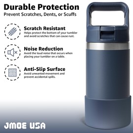Jmoe USA Silicone Boot for Yeti Rambler Jr 12oz and 18oz Bottle | 2mm Sleeve | Anti-Slip Boot | Protector for the Bottom of your Bottle | Protects Against Damage | BPA Free Silicone (Navy)