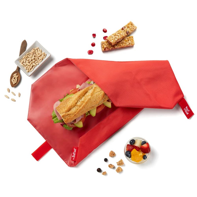 Roll'eat ROBRSQR Box'n Roll Square Red Reusable Eco Sandwich Wrap