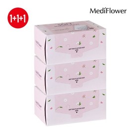 Mediflower 메디플라워 소프트 멀티 코튼 5겹 퍼프 화장솜 80매x3 Mediflower Soft Multi Cotton 5-Layer Puff Cosmetic Cotton Pads 80 Sheets x 3