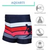 Aquarti Boys' Swimming Trunks Striped with Surfer Motif - 140