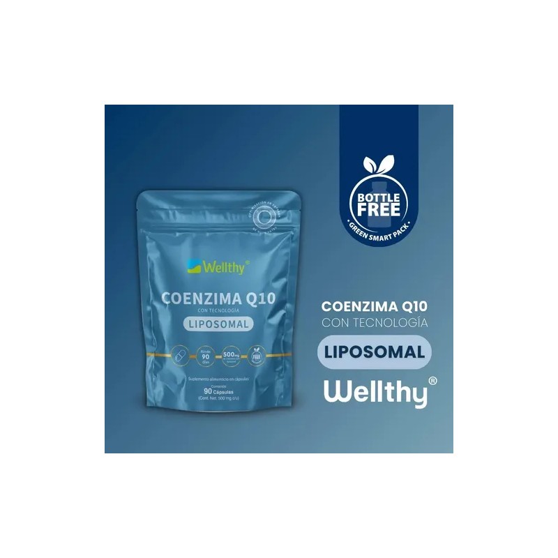 Coenzima Q10 Liposomal 90 Caps Wellthy Sin Sabor