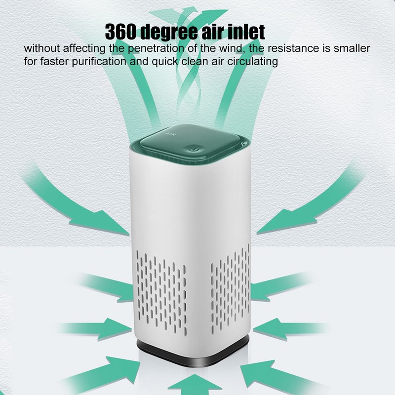 Mini Air Purifier Cleaner Mute Negative Ion Filter USB Power