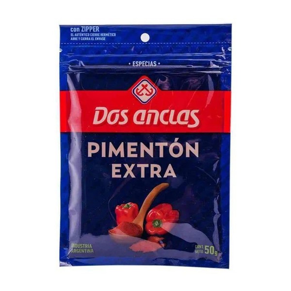 Dos Anclas Pimentón Extra Powdered Paprika Spice, 50 g / 1.76 oz pouch (pack of 3)