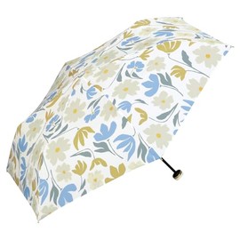 Wpc. Folding Umbrella, Rain Umbrella, Polka Mini, Off-White, For Both Sunny and Rainy Weather, 19.7 inches (50 cm) Main Rib, 190g Lightweight, Women's, Retro, Floral and Bird Pattern, Nordic, Muted