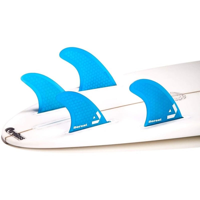 DORSAL Surfboard Fins Quad 4 Set Future Compatible Medium Blue