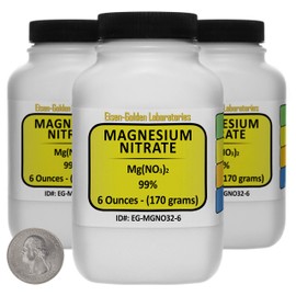 Magnesium Nitrate [Mg(NO3) 2] 99% USP Food Grade Powder 1.1 Lb in Three Bottles