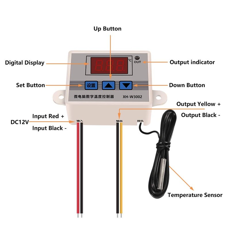 2PCS XH-W3002 Digital Temperature Controller -50 to 110 °C Programmable