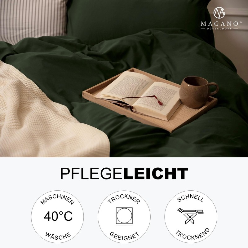 Magano® Premium Pillowcase 80 x 80 cm, Green, Soft and