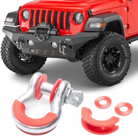 Quadratec 3/4" D-Ring Isolator Kit - Red - Compatible with 3/4" D-Rings with 7/8" Diameter Pins - Prevents D-Rings from Rattling Against Bumper - Includes 2 D-Ring Isolators & 4 Urethane Washers