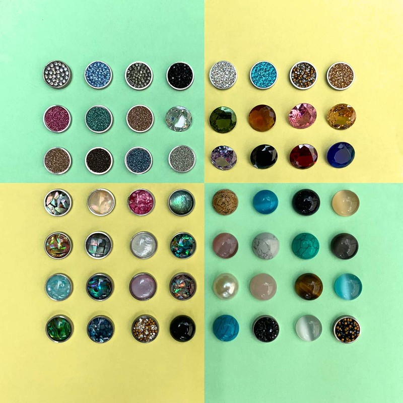 Quiges Stainless Steel Interchangeable Mini Coin 12mm Pink Flakes Shell