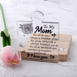 Mothers Day Gift Plaque for Mom Birthday Thank You Gifts Sign for Mother Mom Acrylic Puzzle Piece Plaque for Mama I Love You Gift Mama Christmas Thanksgiving Gifts